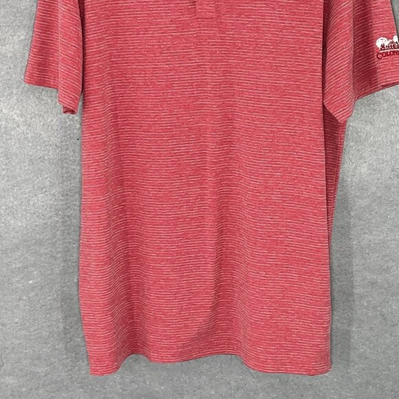 Travis Mathew Polo Shirt Men Large L Red Stripe Golf Short Sleeve Casual - Picture 5 of 13
